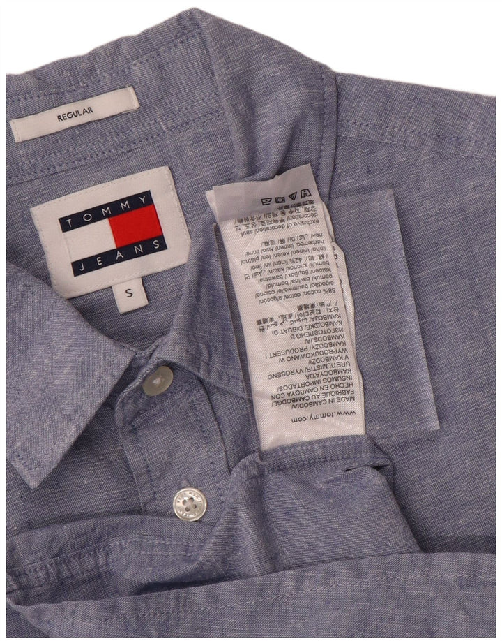 Męska koszula o regularnym kroju Tommy Hilfiger, mała niebieska, bawełniana