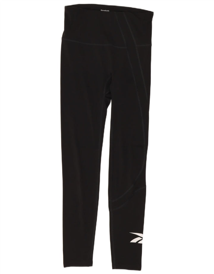 Legginsy damskie Reebok UK 8/10, małe, czarne, poliestrowe
