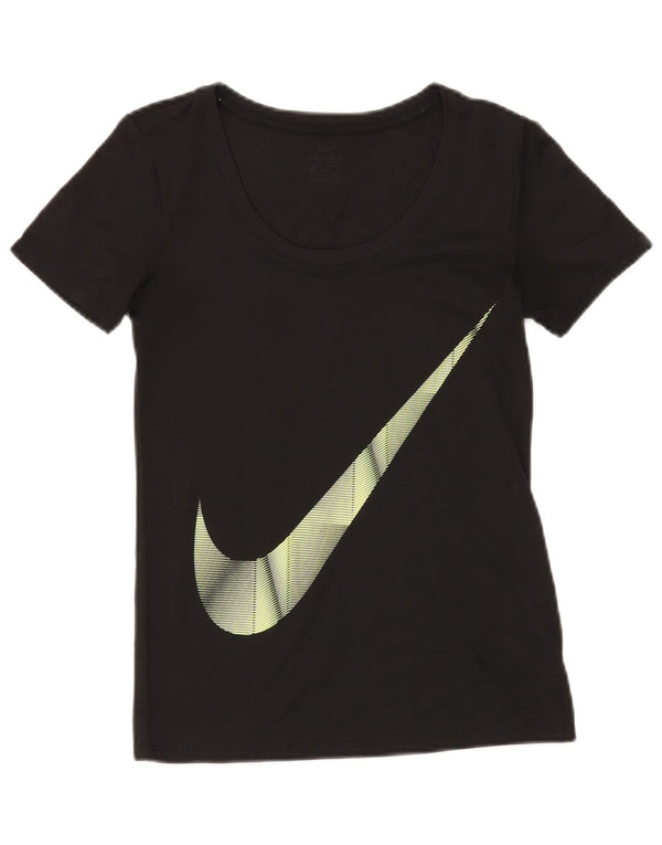 Damska koszulka Nike Dri Fit z grafiką Top UK 10, mała czarna