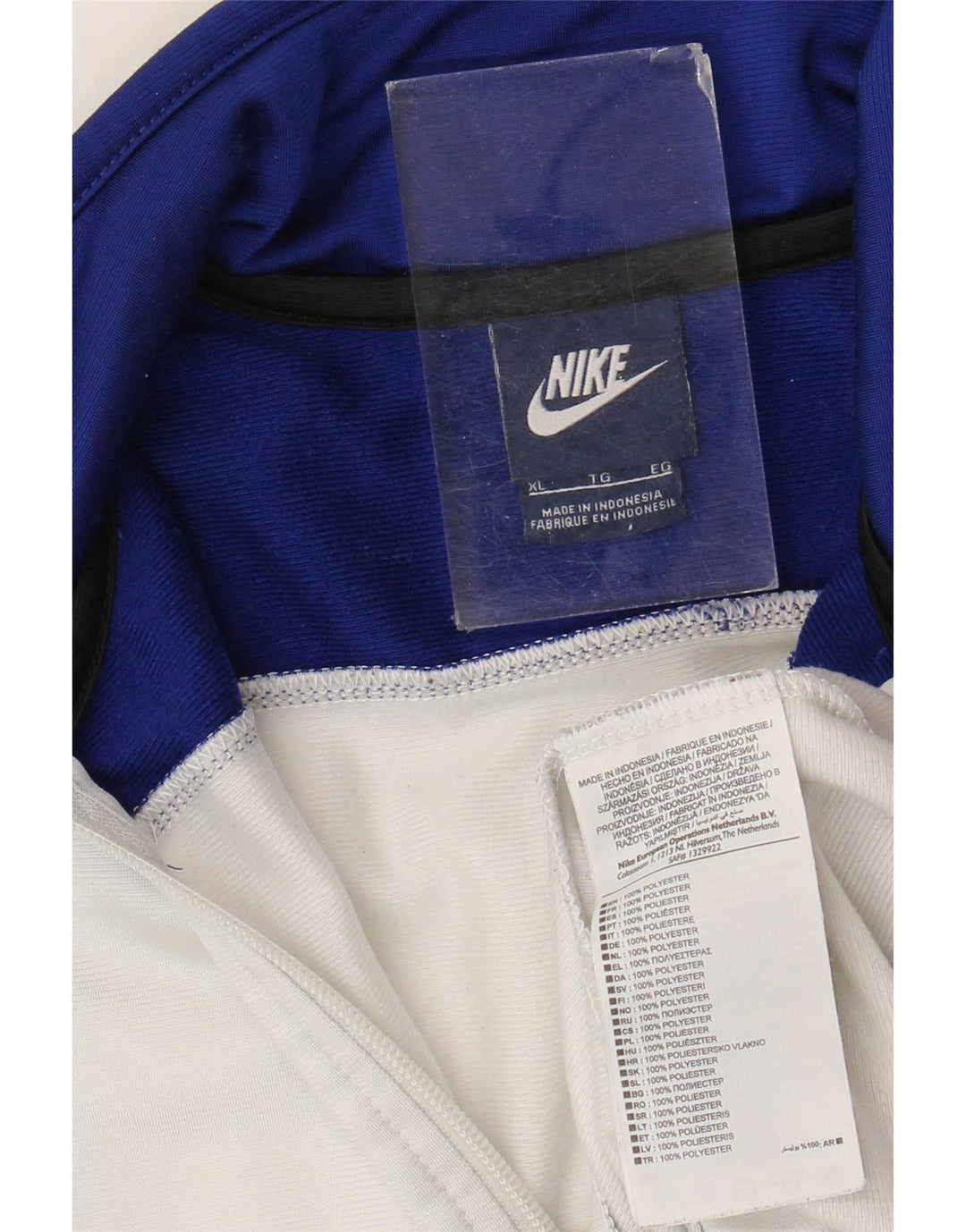 Damska kurtka dresowa Nike UK 18 XL, biały poliester z blokami kolorów