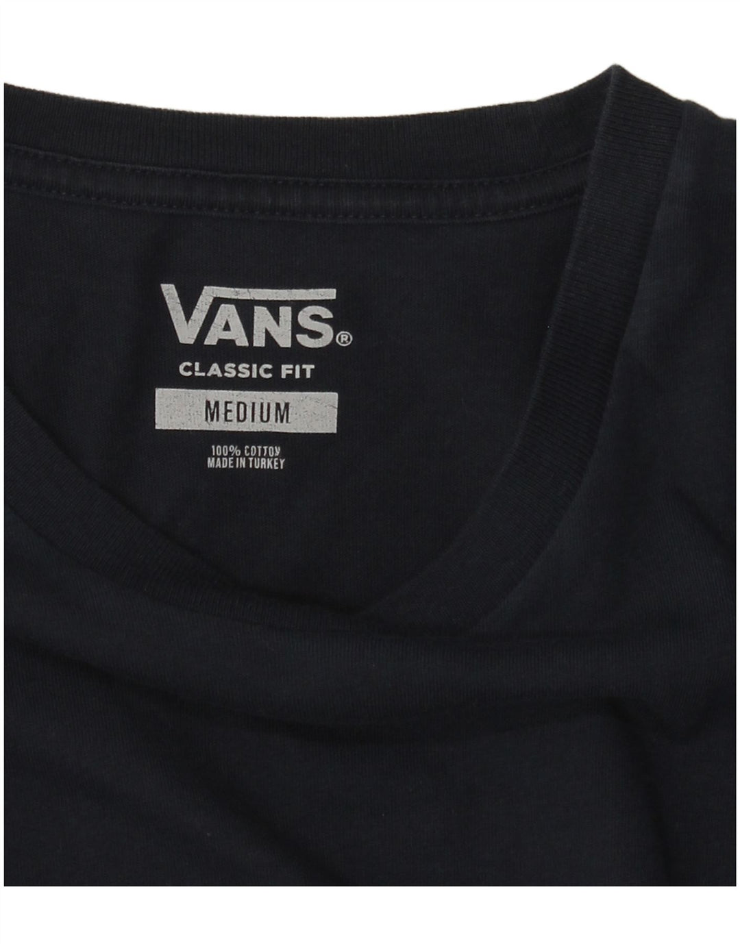 Męski T-shirt Vans o klasycznym kroju z grafiką, średni, granatowy, bawełniany