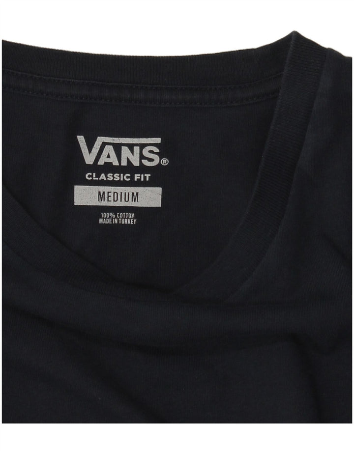 Męski T-shirt Vans o klasycznym kroju z grafiką, średni, granatowy, bawełniany