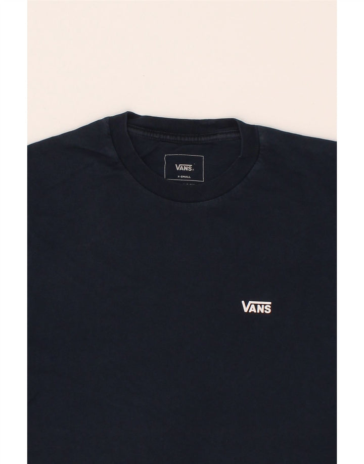 VANS Womens T-Shirt Top UK 4 XS Navy Blue Vintage Vans and Second-Hand Vans from Messina Hembry 