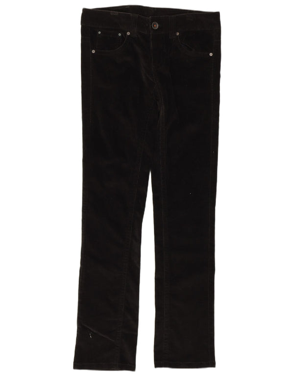 Wąskie spodnie sztruksowe BENETTON IT 42 Medium W32 L32 Czarna bawełna