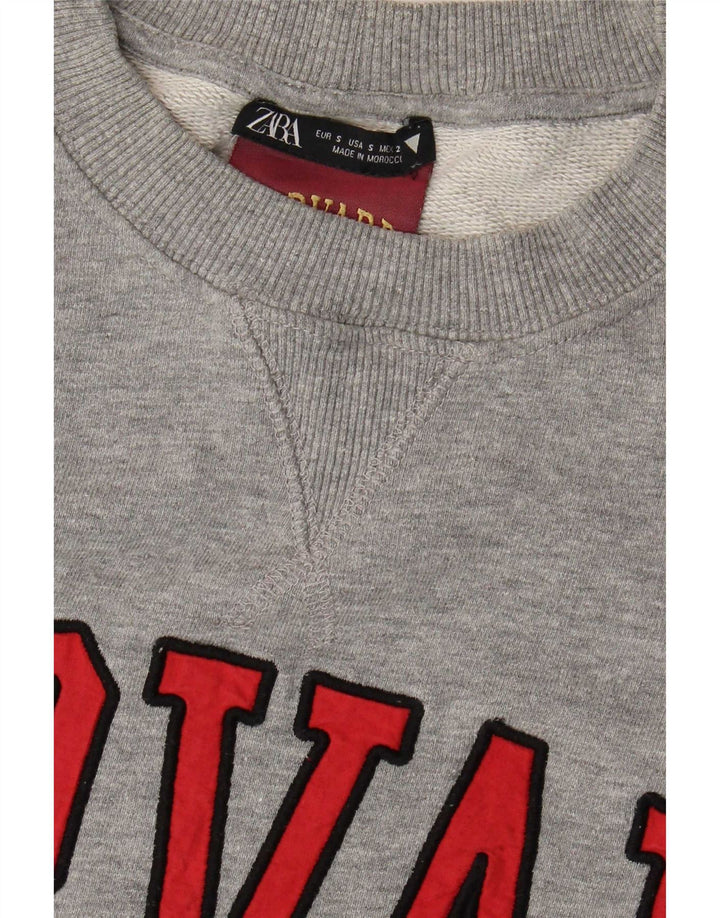 Damska bluza oversize Zara Harvard Graphic, UK 10, mała szara