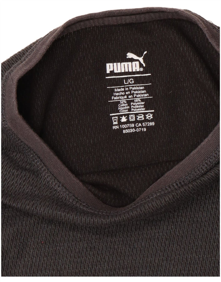 Męski top PUMA z długim rękawem, duży, szary, bawełniany