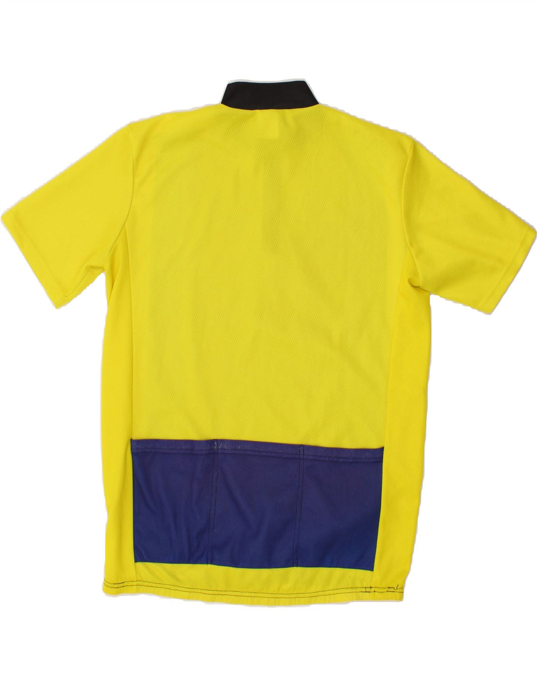 VINTAGE Mens Zip Neck Pullover Tracksuit Top Small Yellow Colourblock Vintage Vintage and Second-Hand Vintage from Messina Hembry 