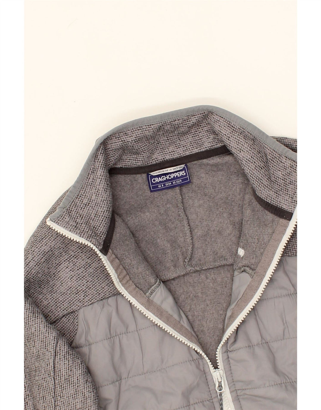 CRAGHOPPERS Womens Tracksuit Top Jacket UK 8 Small  Grey Colourblock Vintage CRAGHOPPERS and Second-Hand CRAGHOPPERS from Messina Hembry 