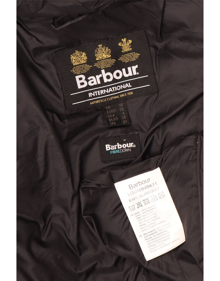 Damska ocieplana kurtka z kapturem Barbour UK 10 Small, czarna, poliamidowa