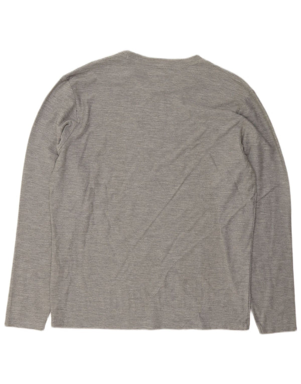 Męski T-shirt z grafiką Jack & Jones, długi rękaw, XL, szara bawełna