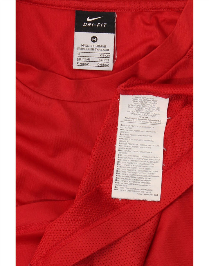 Męska koszulka Nike Dri Fit Top UK 39/41, średni czerwony poliester