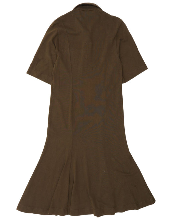 Cos Damska sukienka maxi polo UK 10, mała, bawełniana khaki