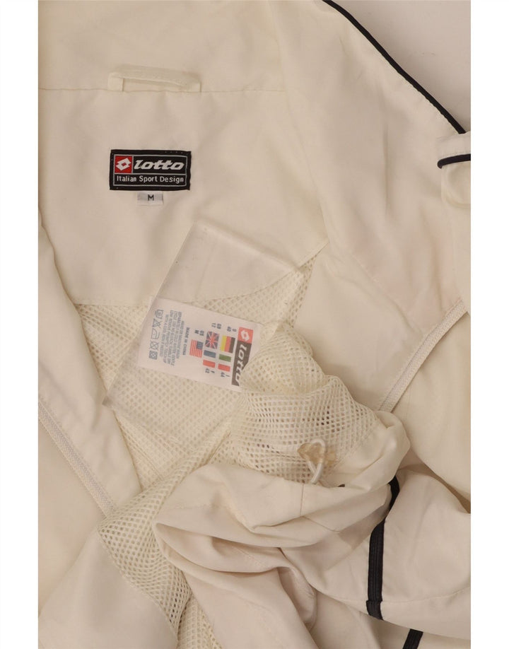 LOTTO Womens Oversized Tracksuit Top Jacket UK 12 Medium White Polyester Vintage Lotto and Second-Hand Lotto from Messina Hembry 