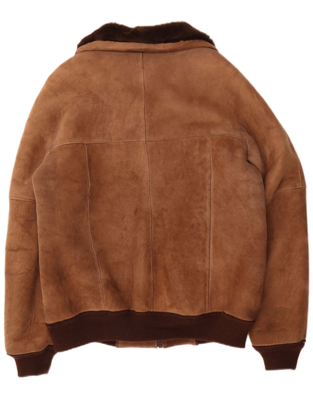 Męska kurtka shearling w stylu vintage IT 52 XL w kolorze brązowym