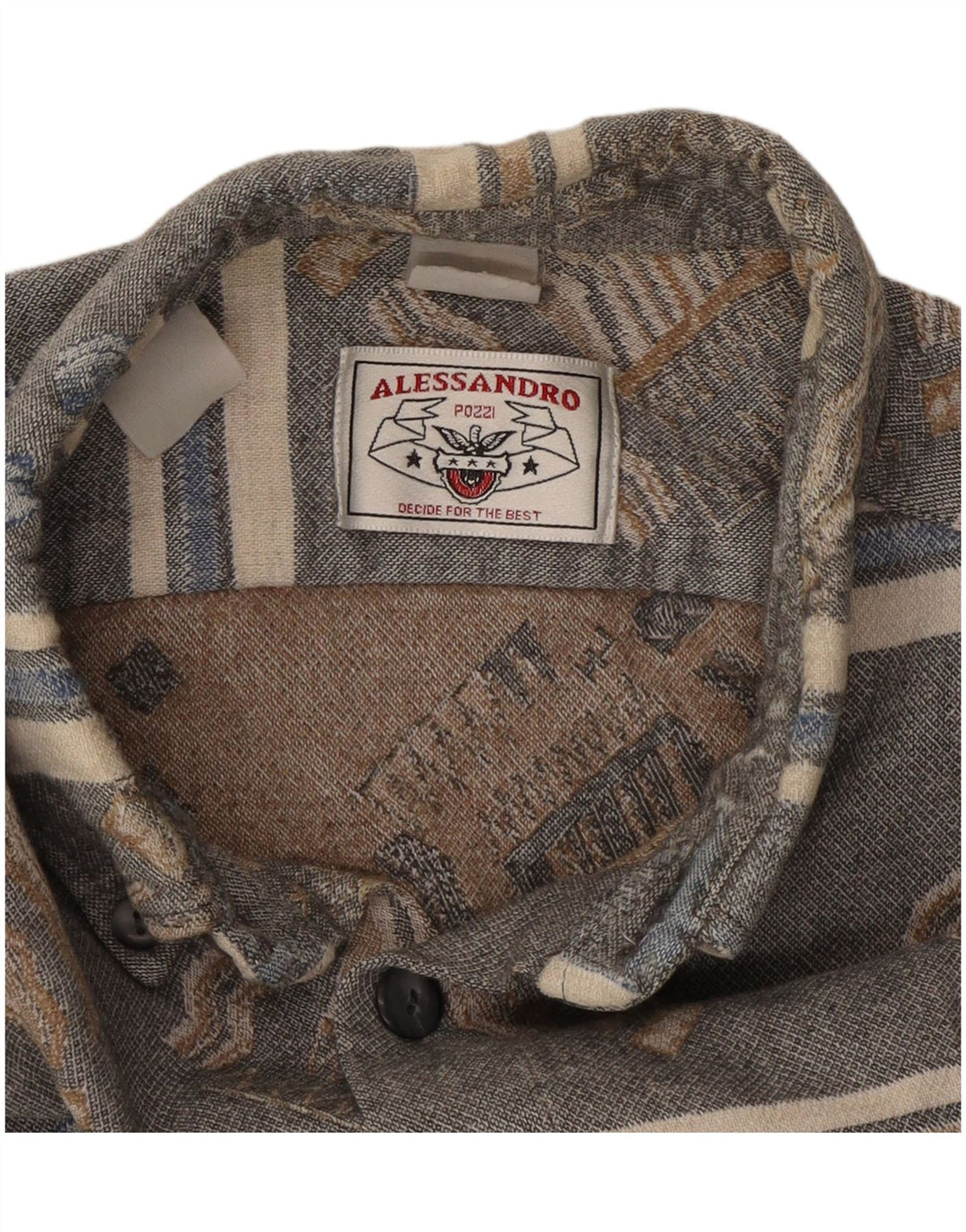 Vintage męska koszula flanelowa w duże szare paski