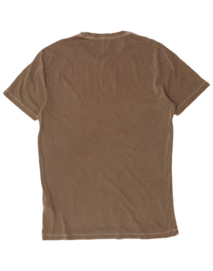 T-shirt męski All Saints o regularnym kroju, mały, brązowy, bawełniany
