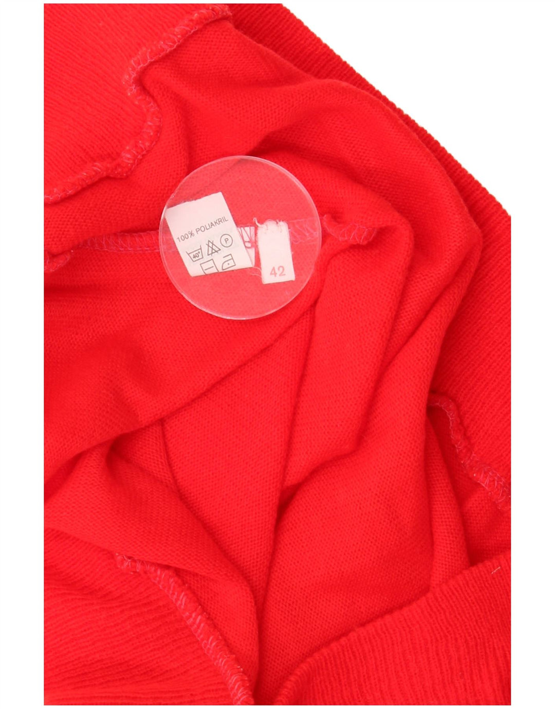 Vintage damski sweter polo IT 42 średni czerwony poliakryl