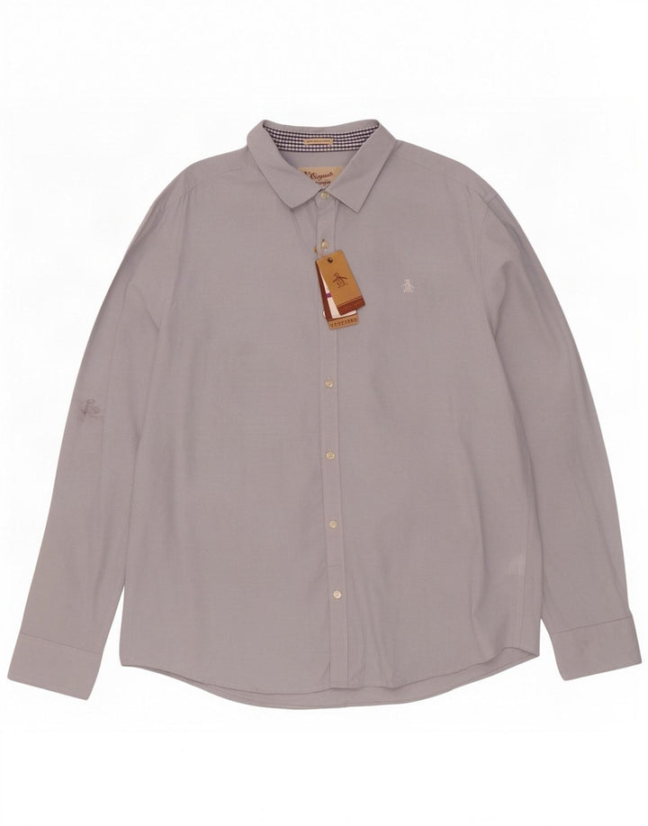 Koszula męska Penguin Heritage Slim Fit 2XL, niebieska, bawełniana