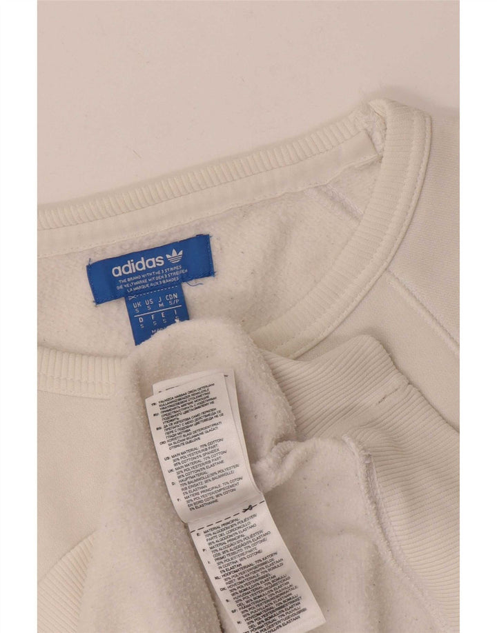 Adidas Męska bluza z grafiką, mała, biała, bawełniana