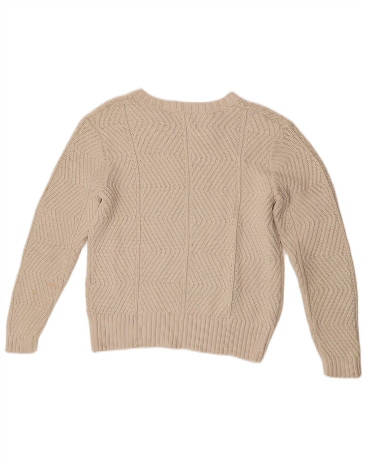 Marks & Spencer Damski sweter z dekoltem w kształcie litery V, UK 10, mały, w kolorze złamanej bieli