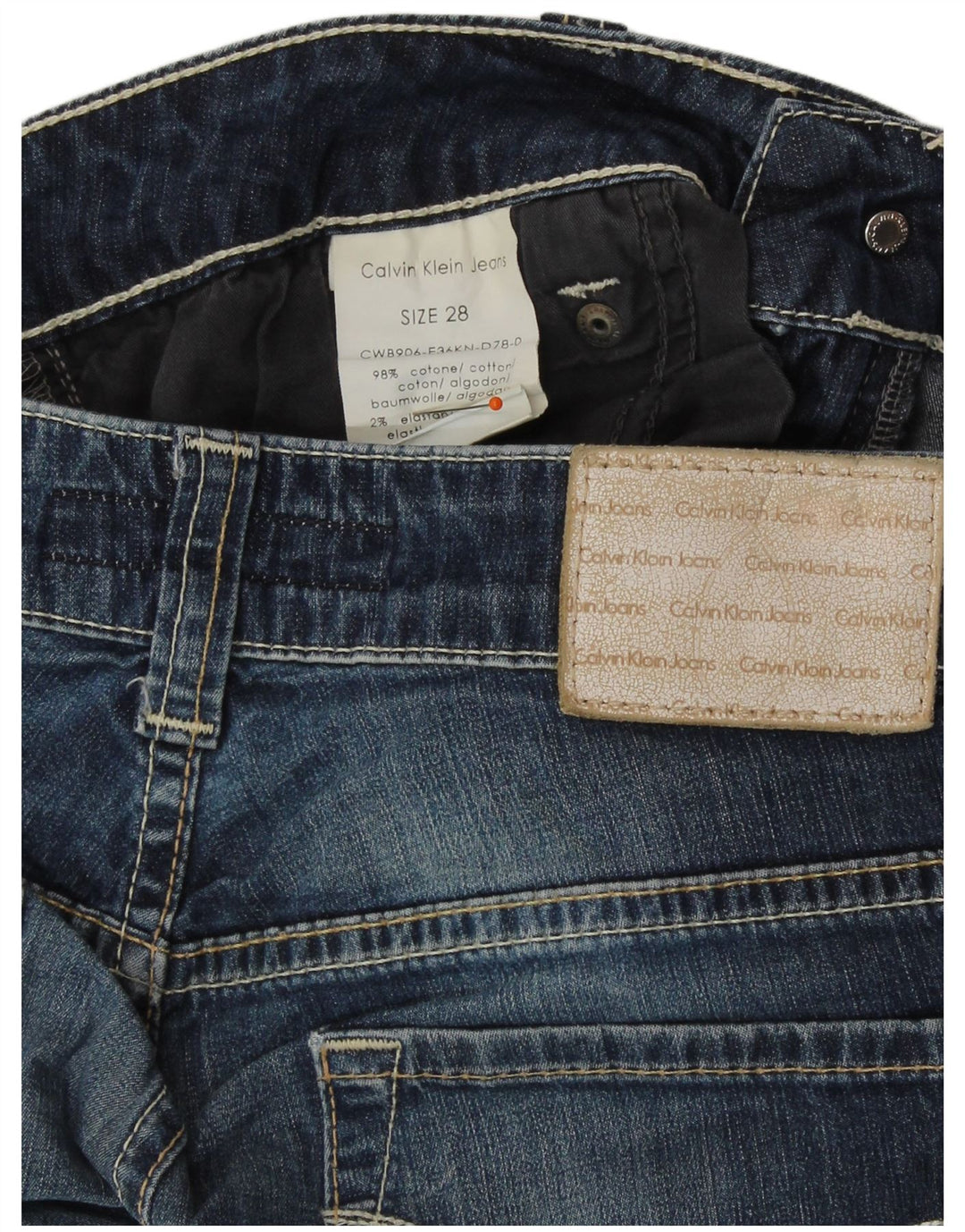Damskie spodenki jeansowe CALVIN KLEIN W28 Średni granat, bawełna
