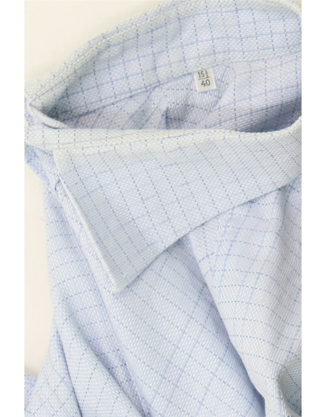 ROCCOBAROCCO Mens Shirt Size 40 15 1/2  Medium Blue Check Vintage Roccobarocco and Second-Hand Roccobarocco from Messina Hembry 