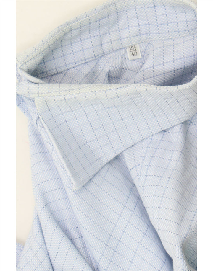 ROCCOBAROCCO Mens Shirt Size 40 15 1/2  Medium Blue Check Vintage Roccobarocco and Second-Hand Roccobarocco from Messina Hembry 