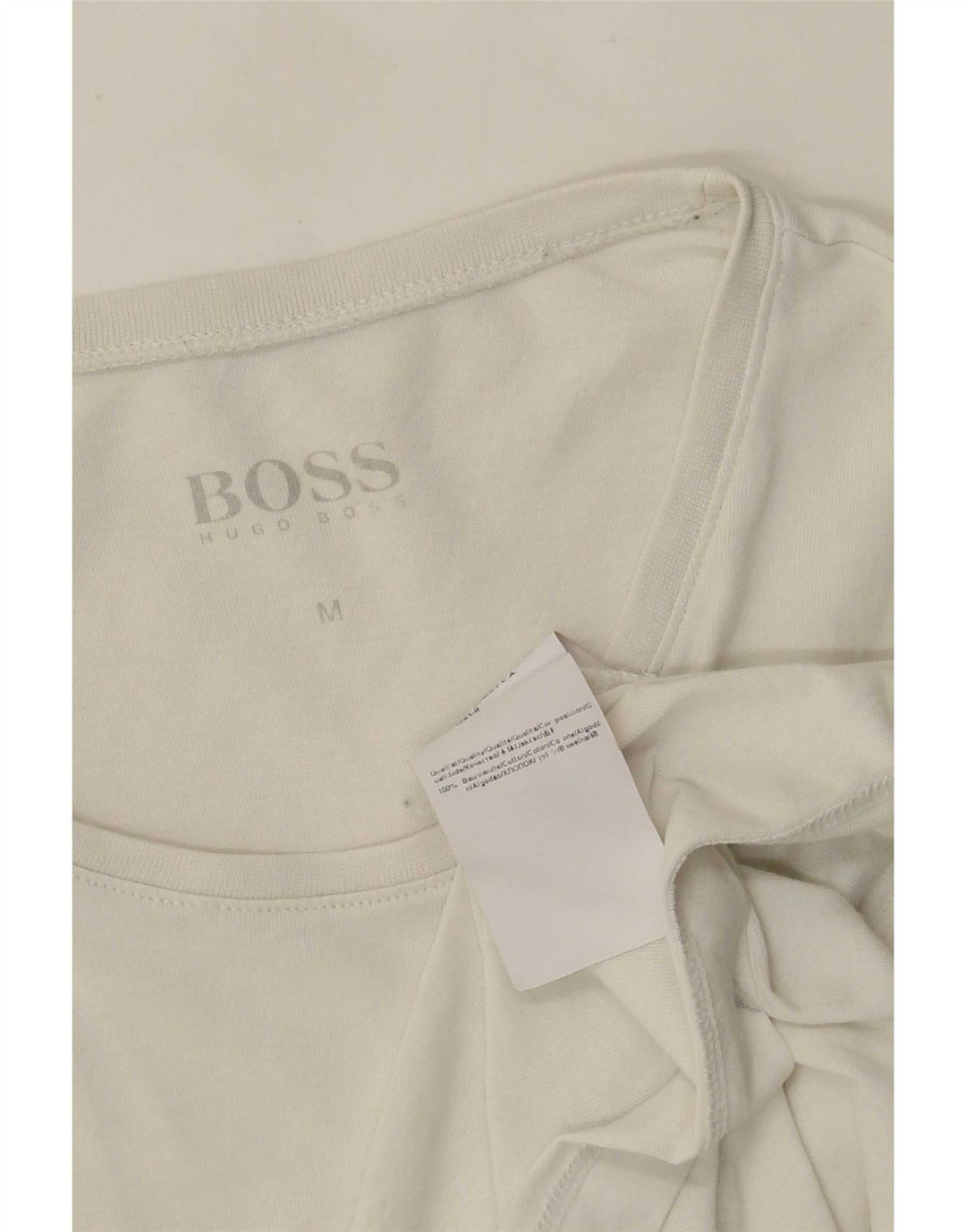 Męska koszulka Hugo Boss, średnia biała bawełna