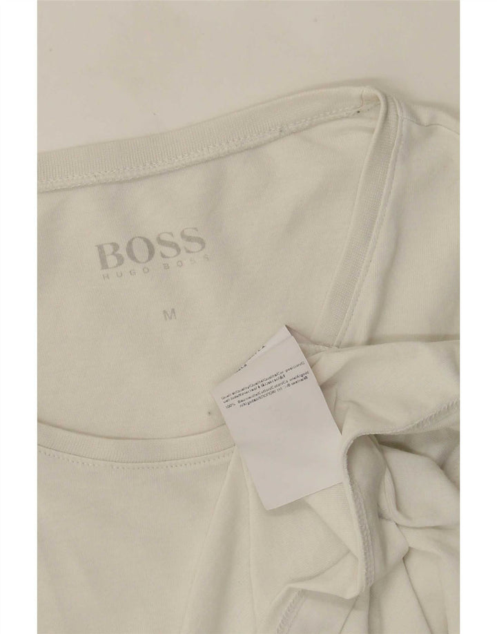 Męska koszulka Hugo Boss, średnia biała bawełna