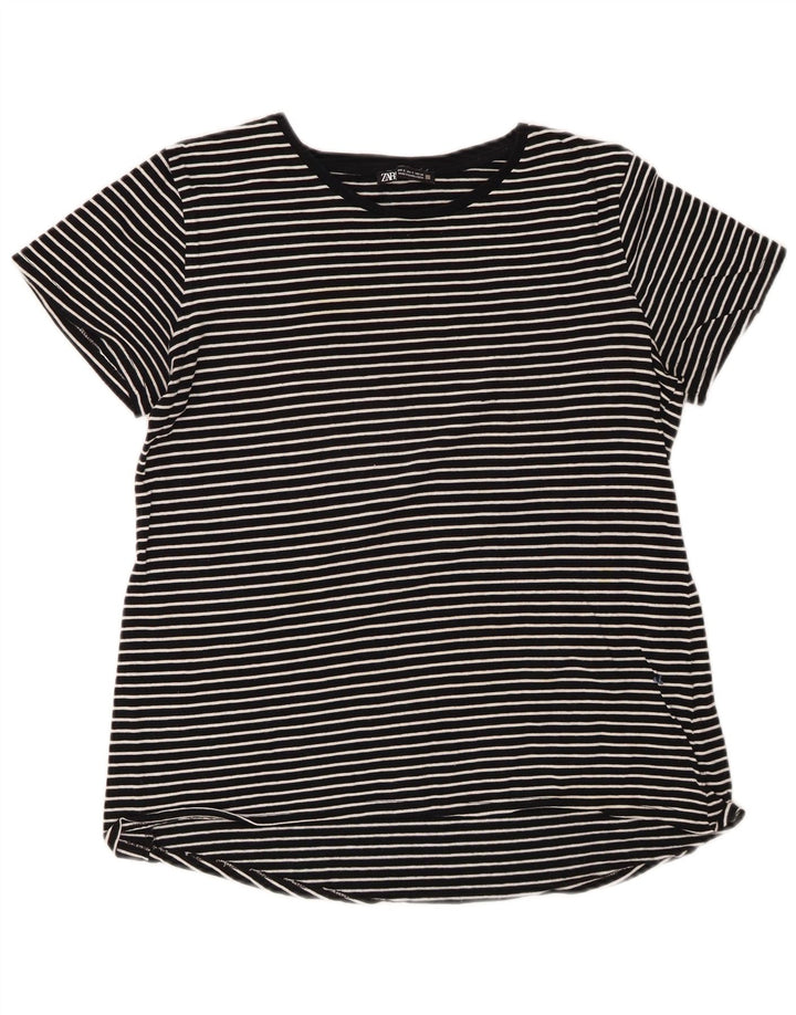 T-shirt damski Zara Top UK 10 w małe czarne paski