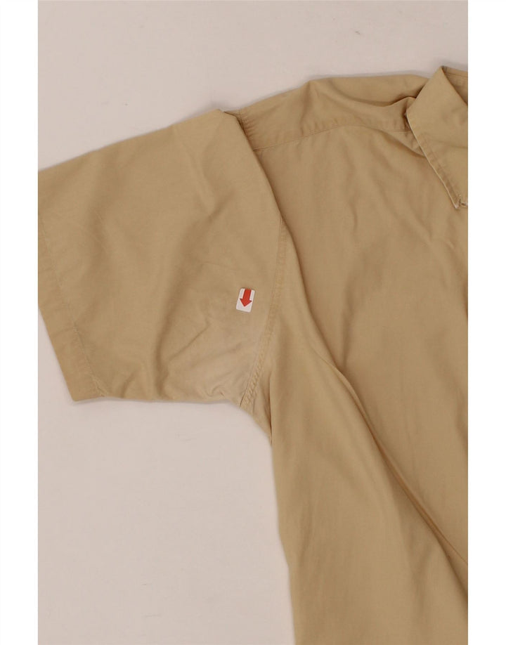 J. CREW Mens Short Sleeve Shirt Medium Beige Cotton Vintage J. Crew and Second-Hand J. Crew from Messina Hembry 