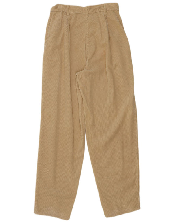 Damskie sztruksowe spodnie Benetton z wysokim stanem IT 44 Medium W28 L30 Beżowe
