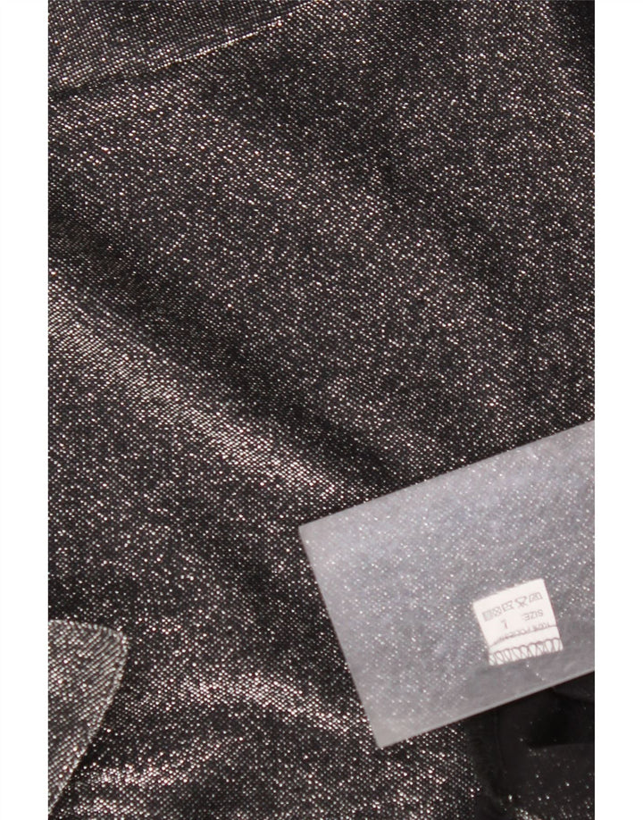 Damska bluzka koszulowa oversize VINTAGE UK 16, duża, czarna, nakrapiana, poliester