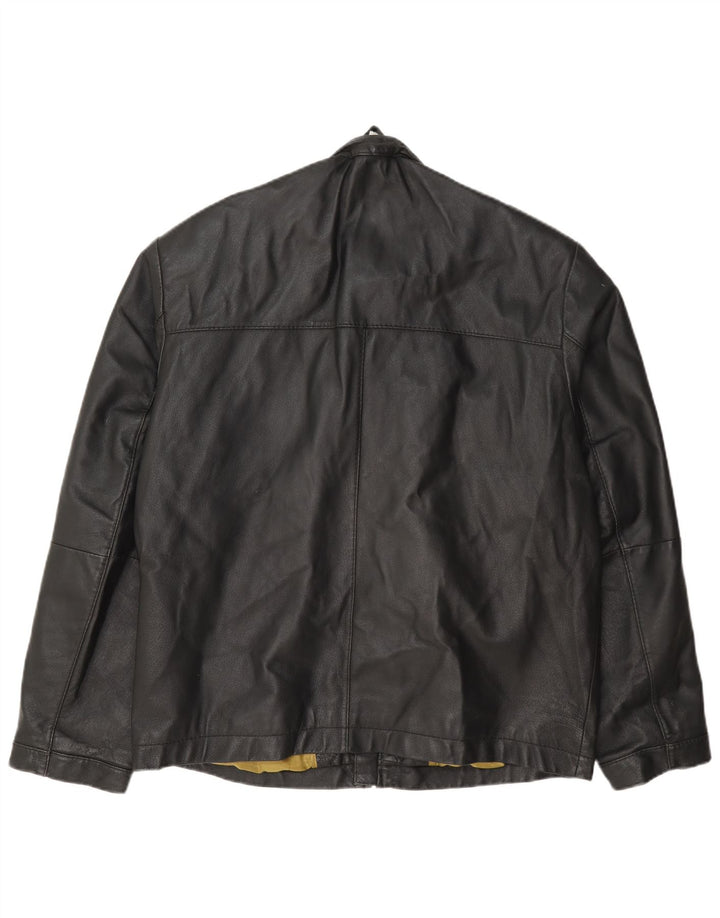 Pierre Cardin Męska skórzana kurtka bomber UK 40 duża czarna