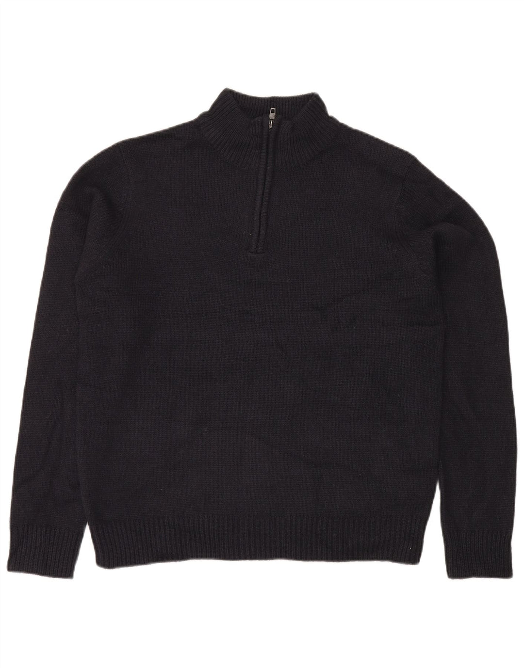 Męski sweter zapinany na zamek French Connection, duży, granatowy, akrylowy