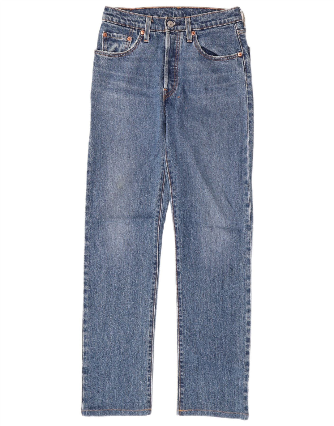 Damskie jeansy LEVI'S 501 Straight W24 L28 Niebieskie bawełniane