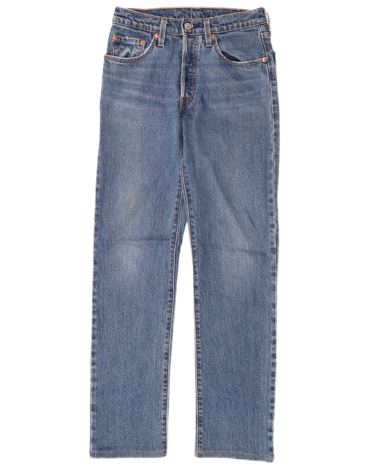 Damskie jeansy LEVI'S 501 Straight W24 L28 Niebieskie bawełniane