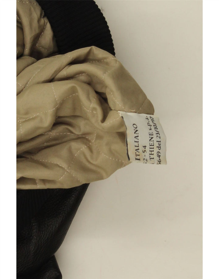 Esercito Męska skórzana kurtka wojskowa IT 52/54 XL Czarna skóra