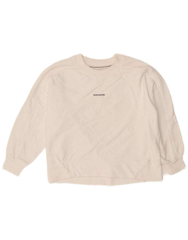 Damska bluza z rękawem 3/4 Calvin Klein Jeans UK 10, mała, biała