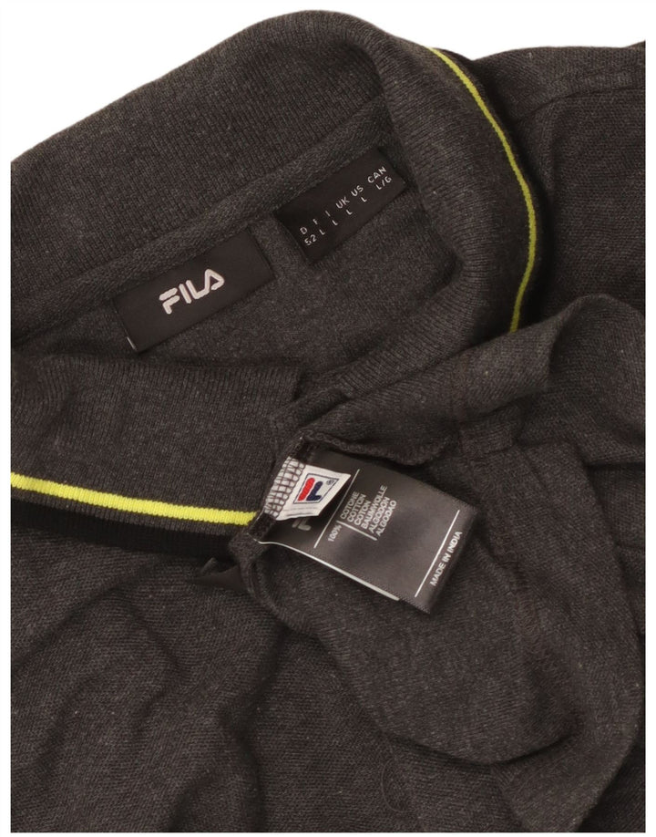 Męska koszulka polo Fila, duża, szara, bawełniana