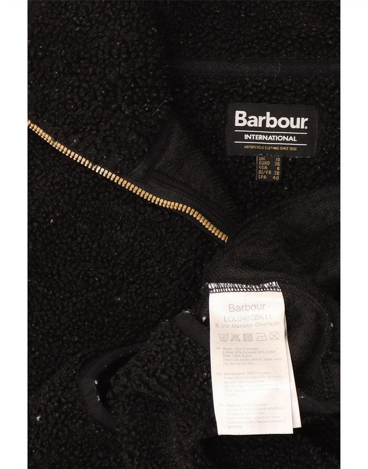 Damska kurtka polarowa oversize Barbour UK 10, mała, czarna, poliestrowa