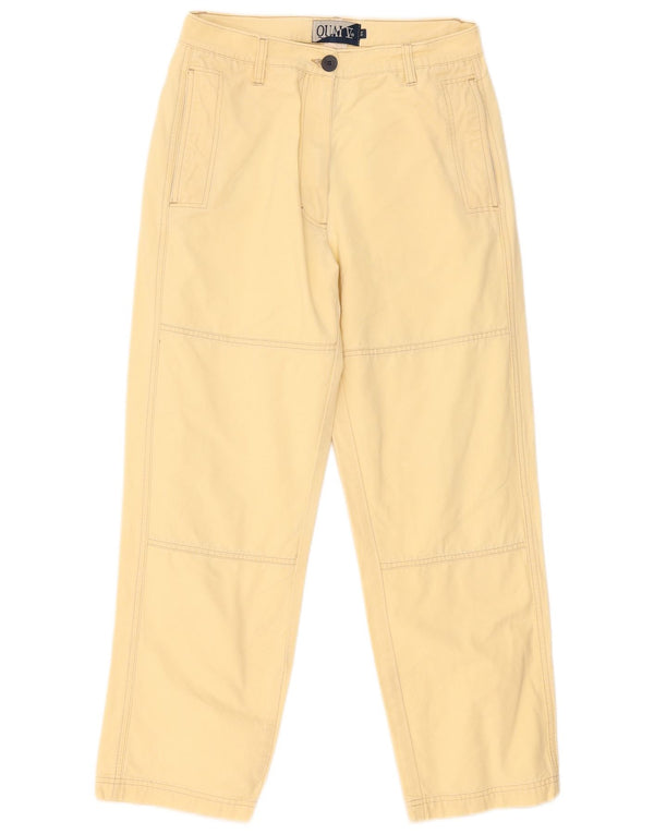 Vintage damskie spodnie chino z wysokim stanem IT 44 Medium W30 L28 żółte