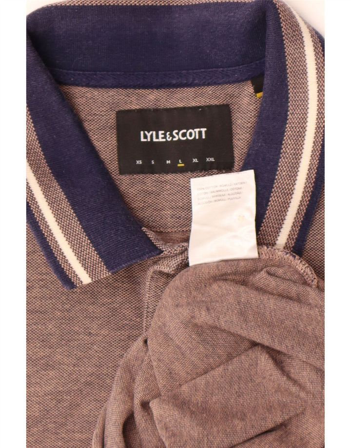 Męska koszulka polo Lyle & Scott, duża, brązowa, bawełniana