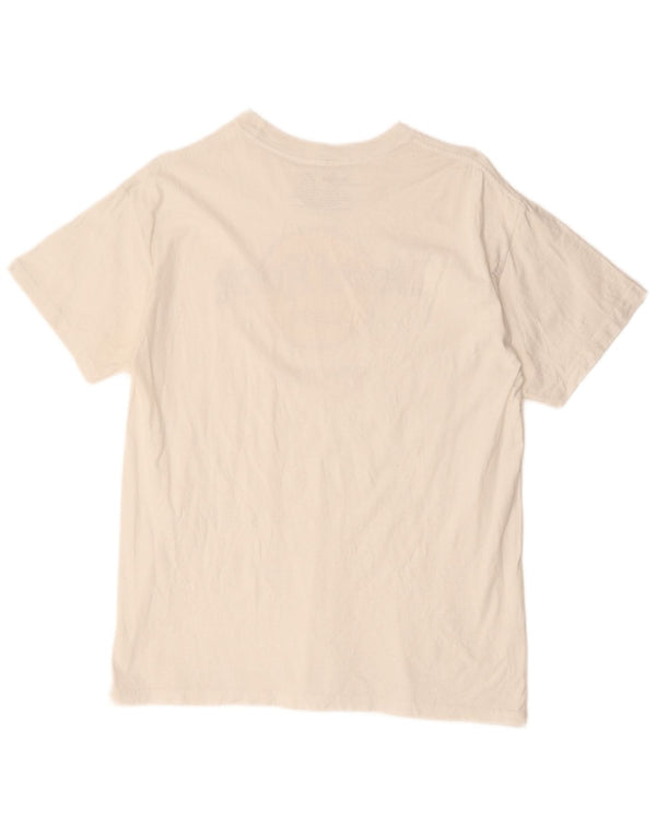 Damska koszulka z grafiką HARD ROCK CAFE Top UK 14 Średnia biała bawełna