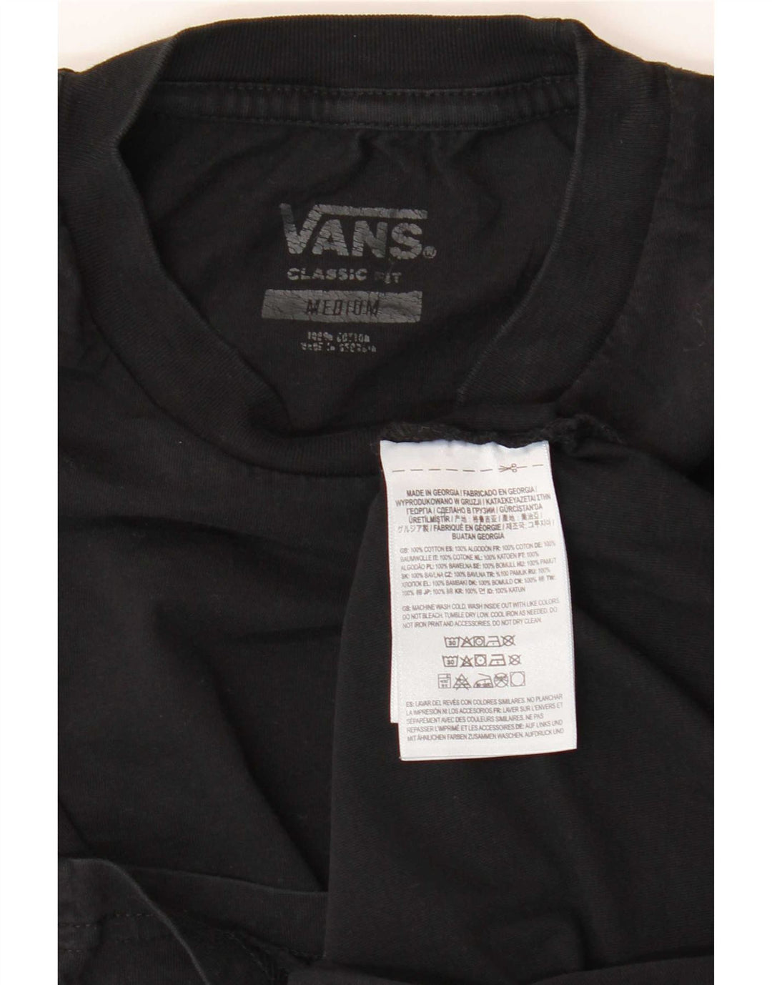Męski T-shirt Vans o klasycznym kroju, średni czarny, bawełniany