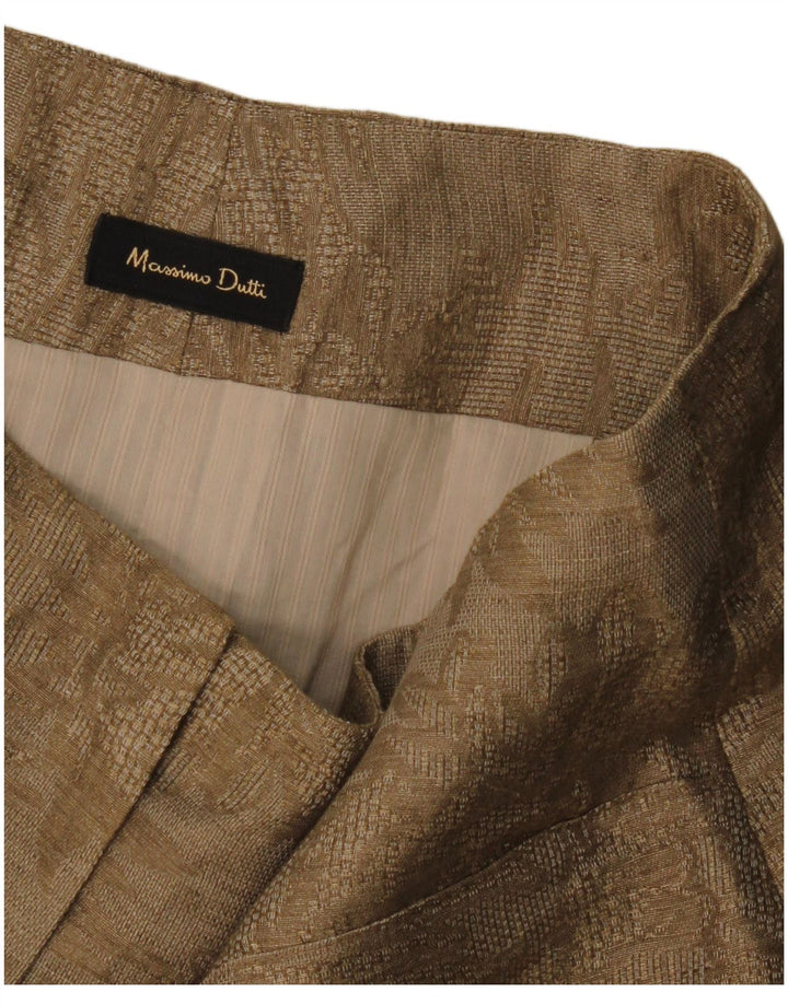 Spódnica mini damska Massimo Dutti W34 duża beżowa w kwiaty
