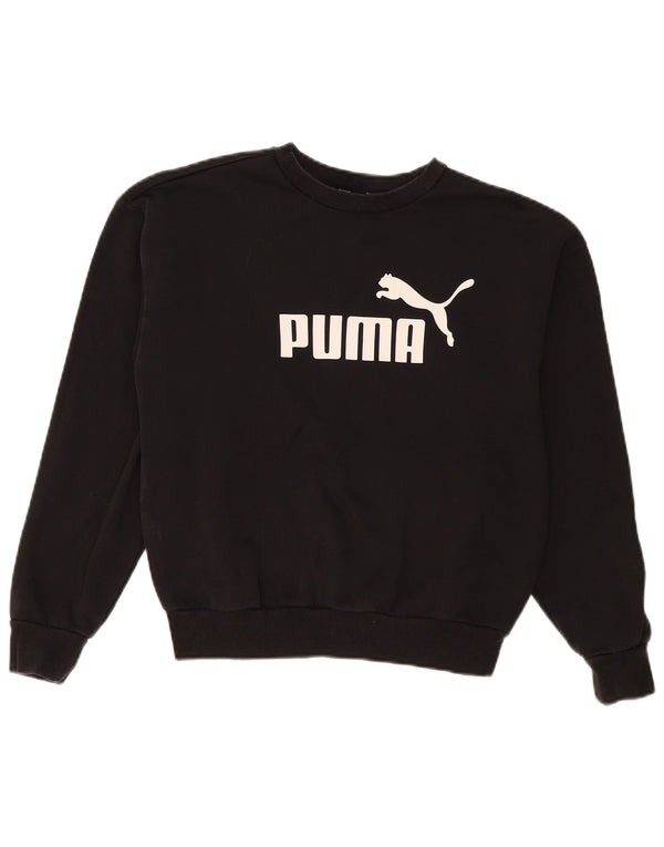 Damska bluza Puma Graphic Oversize Jumper UK 6 XS Czarna bawełna