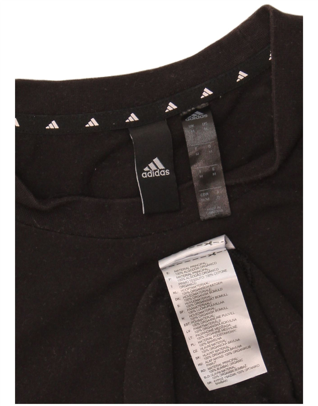 ADIDAS Mens Graphic T-Shirt Top Medium Black Cotton