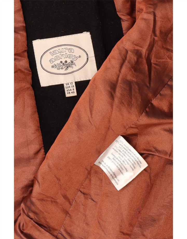 LAURA ASHLEY Płaszcz damski UK 12, średnia czarna wełna