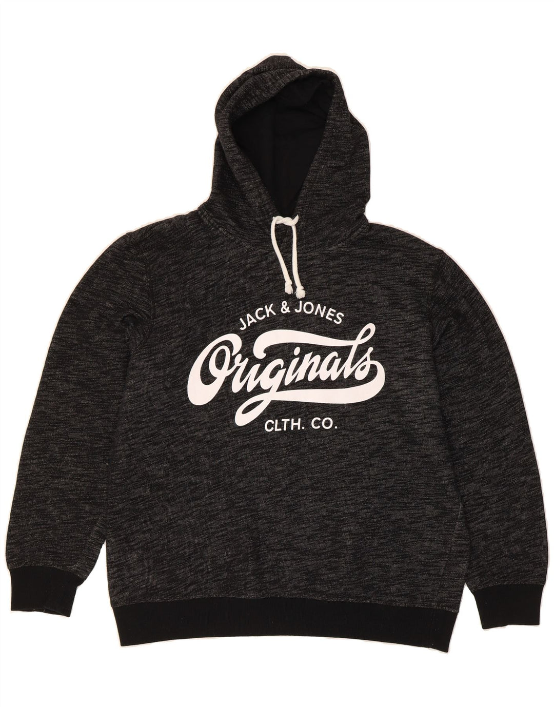 JACK & JONES Mens Graphic Hoodie Jumper XL Grey Polyester Vintage Jack & Jones and Second-Hand Jack & Jones from Messina Hembry 